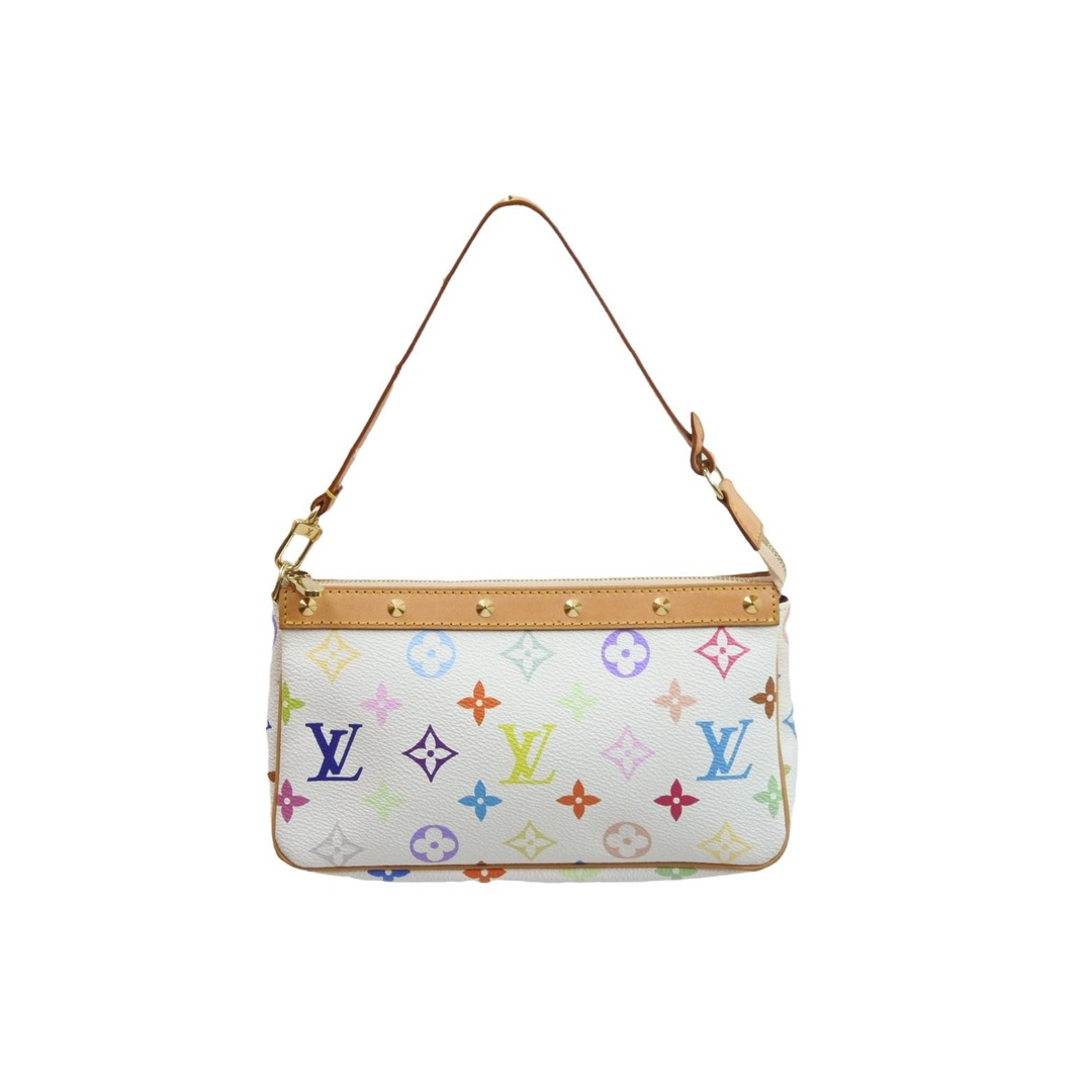 LOUIS VUITTON ルイヴィトン マルチカラー ポシェットアクセソワール ホワイト M92649 村上隆 美品  53214