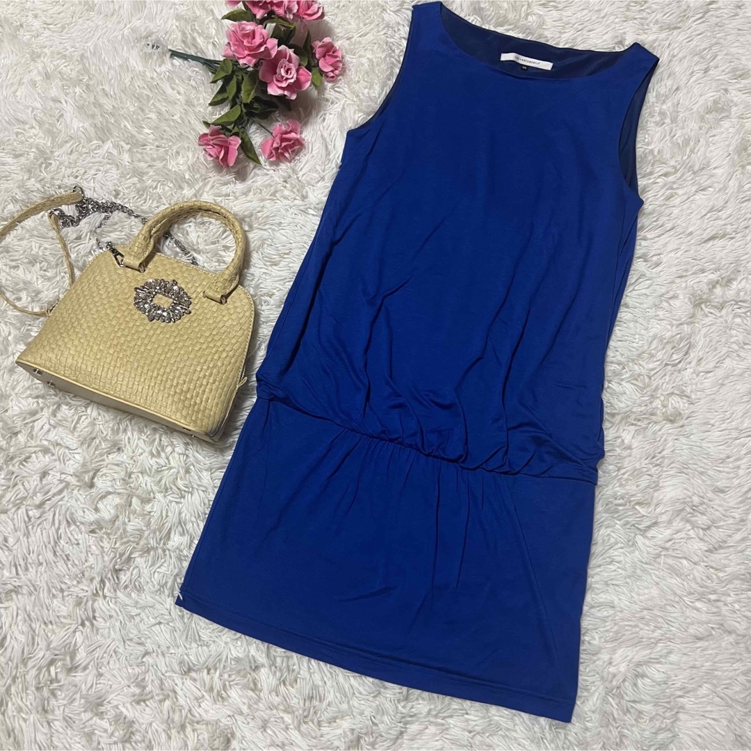 LE CIEL BLEU(ルシェルブルー)の【SALE】アンシャントマン　定価16800円　ワンピース ブルー　ZARA レディースのワンピース(ミニワンピース)の商品写真