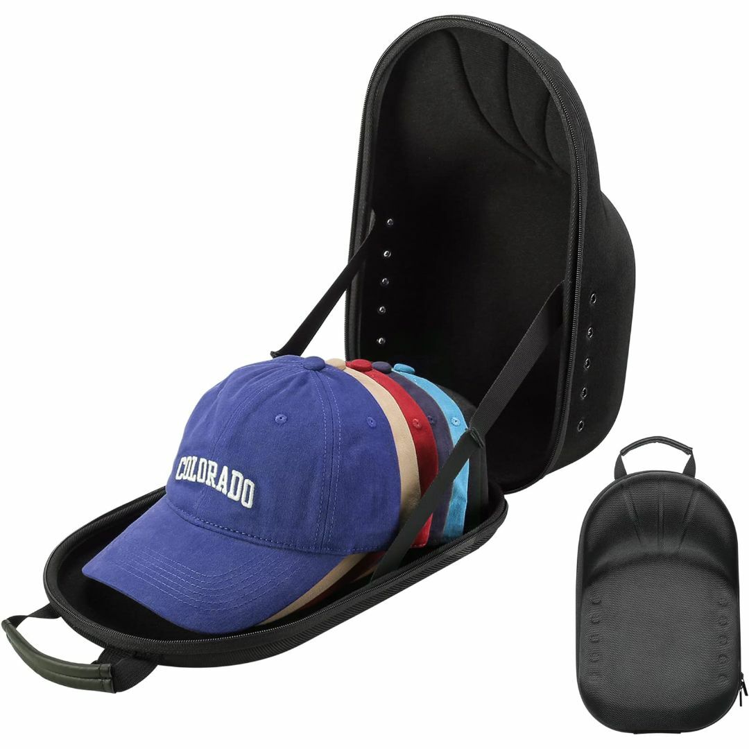 【色: ブラック】ProCase 帽子 収納ケース、キャップ コレクション 野球