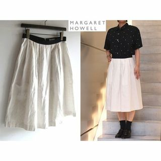 マーガレットハウエル(MARGARET HOWELL)のMARGARET HOWELL COTTON LINEN TWILL スカート(ひざ丈スカート)