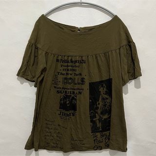 ヒステリックグラマー(HYSTERIC GLAMOUR)のヒステリックグラマー ニューヨークドールズ　トップス　カーキ HYSTERIC(Tシャツ(半袖/袖なし))