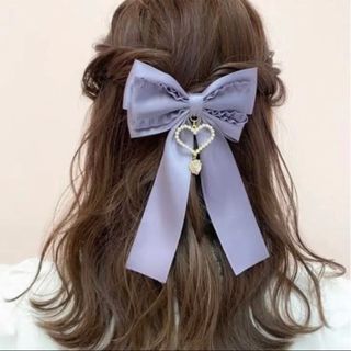 ロジータ(ROJITA)のROJITA♡リボン ビジュー バレッタ ハート フリル パール ヘアクリップ(バレッタ/ヘアクリップ)