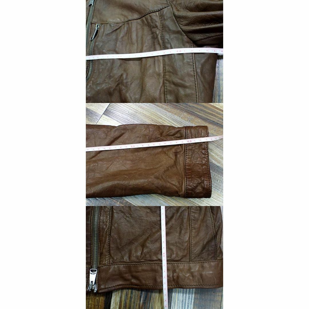 GIORGIO BRATO(ジョルジオブラット)のジョルジオブラッド レザー ブルゾン 革ジャン 羊革 茶 ブラウン メンズのジャケット/アウター(レザージャケット)の商品写真