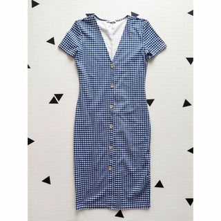 ザラ(ZARA)の新品未使用 ZARA ギンガムチェック ワンピース M(ひざ丈ワンピース)