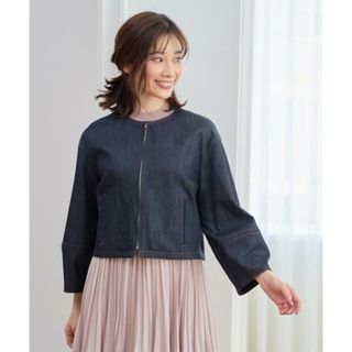 アナイ デニムライクノーカラージャケット