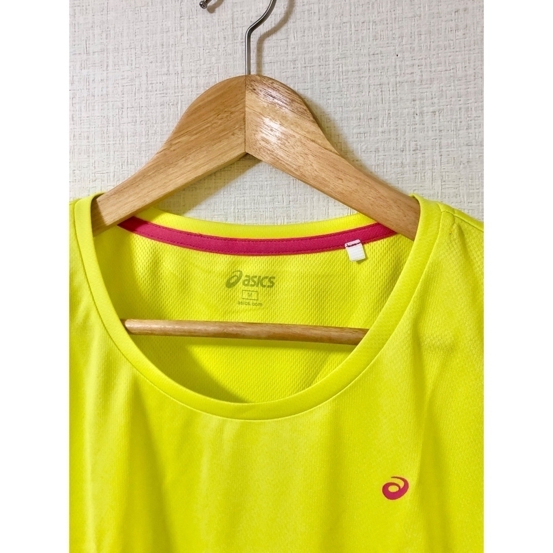 asics(アシックス)のasics アシックス スポーツウェア Tシャツ 半袖 トップス M 黄 レディースのトップス(Tシャツ(半袖/袖なし))の商品写真