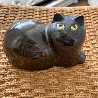 新品 リサラーソン マイ 置物 ブラック 光沢あり ネコ 猫-eastgate.mk