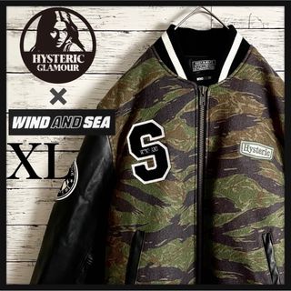 HYSTERIC GLAMOUR スタジャン S 緑x白系x黒