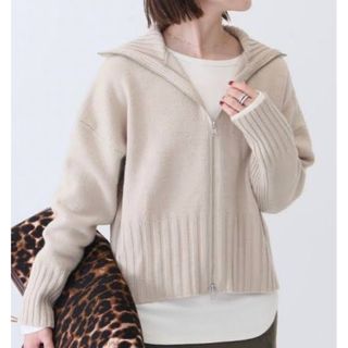 スピックアンドスパン(Spick & Span)のspick&spanダブルジップニット◆ベージュ(ニット/セーター)