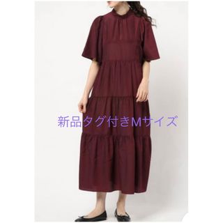 マウジー(moussy)の新品タグ付き moussy マキシ丈ワンピース ロングワンピース ワインレッドM(ロングワンピース/マキシワンピース)