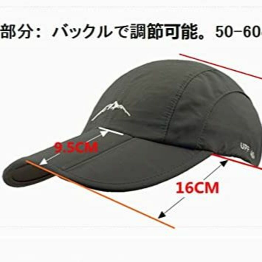 【色: ブラック】D&W 折り畳み 帽子 キャップ アウトドア 登山 釣り スポ メンズのファッション小物(その他)の商品写真