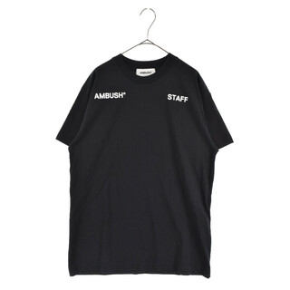 アンブッシュ(AMBUSH)のAMBUSH アンブッシュ STAFF ロゴプリント コットン半袖Tシャツ カットソー ブラック BMAA013T22JER001(Tシャツ/カットソー(半袖/袖なし))