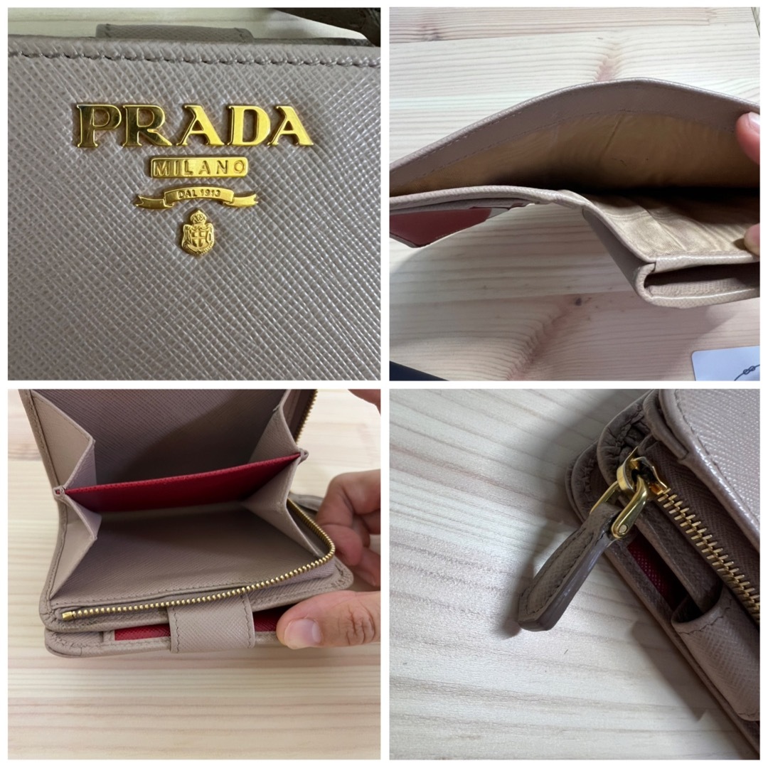 PRADA   美品 PRADA プラダ 財布 バイカラー サフィアーノ ピンク