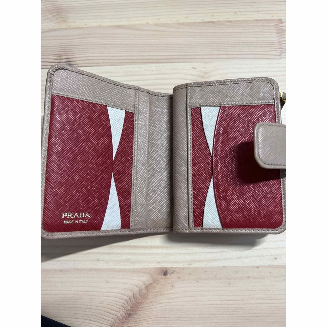 PRADA - 美品 PRADA プラダ 財布 バイカラー サフィアーノ ピンク