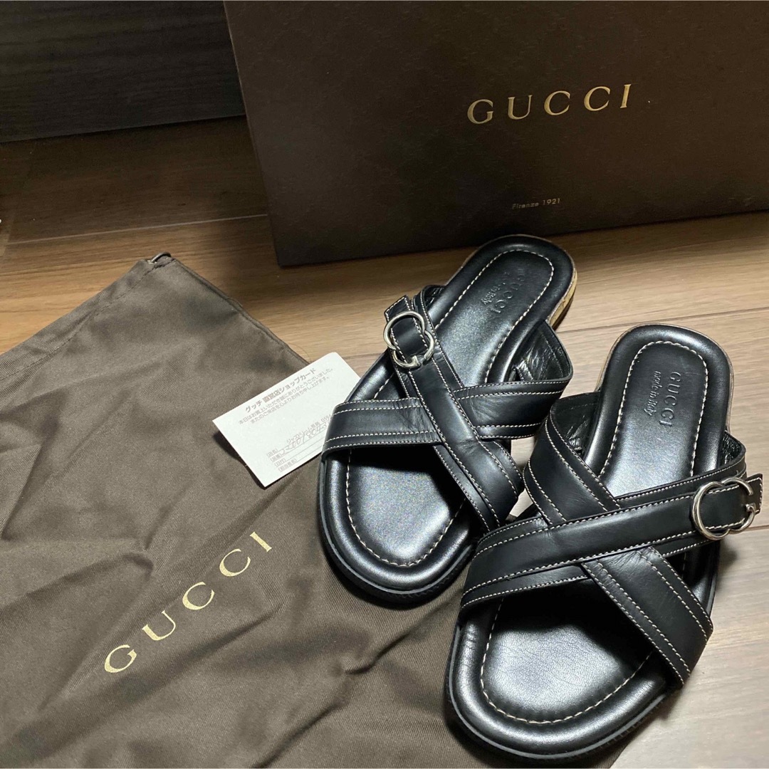 Gucci(グッチ)のGUCCI サンダル　レザー黒 メンズの靴/シューズ(サンダル)の商品写真