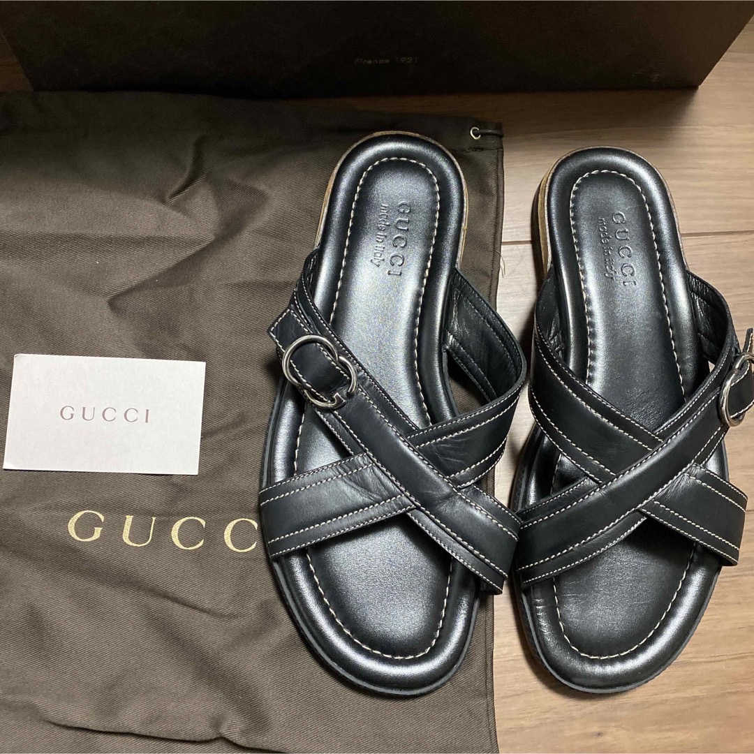 Gucci(グッチ)のGUCCI サンダル　レザー黒 メンズの靴/シューズ(サンダル)の商品写真