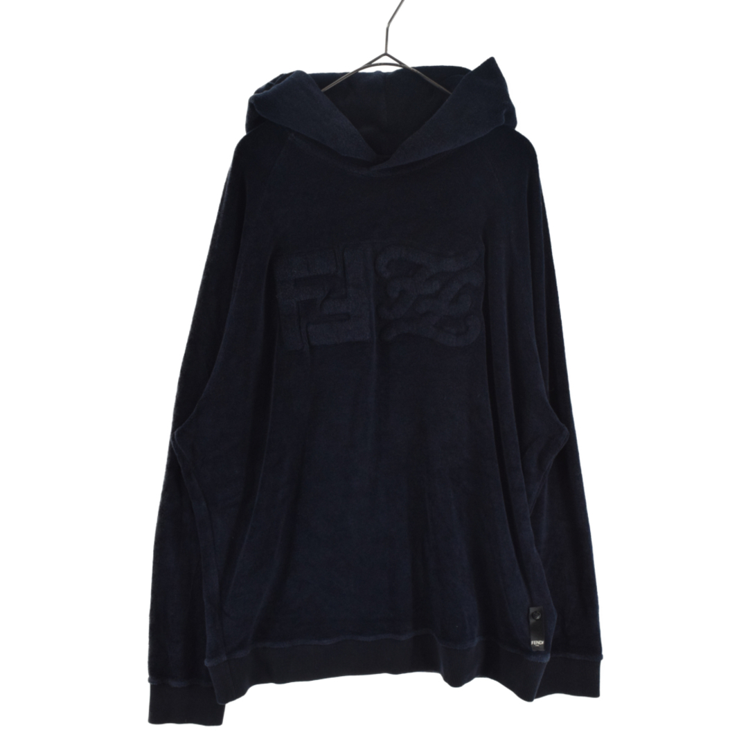 FENDI フェンディ 22SS Blue Cotton Sweatshirt コットンスウェットシャツ プルオーバーパーカー ネイビー FY1102 A9RU