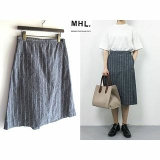 エムエイチエル(MHL.)のMHL. ROUGH COTTON LINEN SHIRTING スカート(ひざ丈スカート)