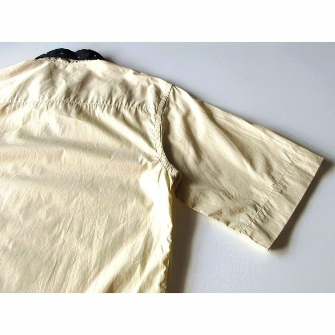 MARGARET HOWELL(マーガレットハウエル)の美品 マーガレットハウエル 2019SS ドット襟 コットンシャツ 1 ゆったり レディースのトップス(Tシャツ(半袖/袖なし))の商品写真