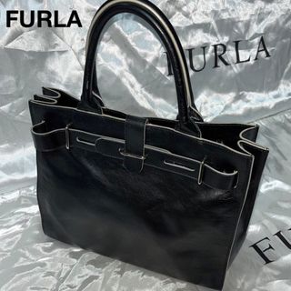 フルラ(Furla)の美品　フルラ　FURLA トートバッグ　ビジネスバッグ　ブラック(トートバッグ)