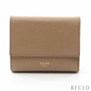 セリーヌ(celine)の 二つ折り財布 レザー グレーブラウン ロゴ(財布)