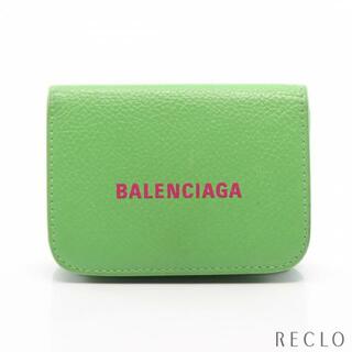 バレンシアガ(Balenciaga)のCash Mini Wallet キャッシュ ミニ ウォレット 三つ折り財布 コンパクトウォレット レザー イエローグリーン(財布)