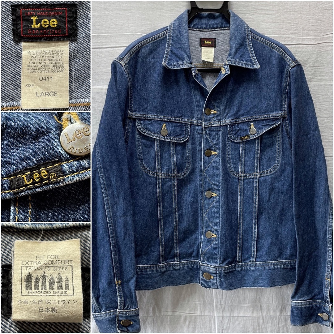 約58cm着丈90's 日本製 Lee RIDERS 101J LARGE 赤タグ 復刻 リー