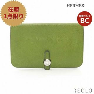 エルメス(Hermes)のドゴンGM アニスグリーン 二つ折り長財布 トゴ イエローグリーン シルバー金具 □L刻印(財布)