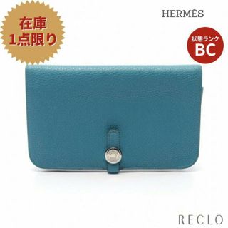 エルメス(Hermes)のドゴンGM ブルージーン 二つ折り長財布 トゴ ライトブルー シルバー金具 □B刻印(財布)