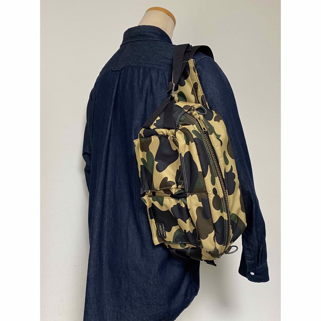 コラボアイテム　PORTER  BAPE   カーキ　ウエストバッグ