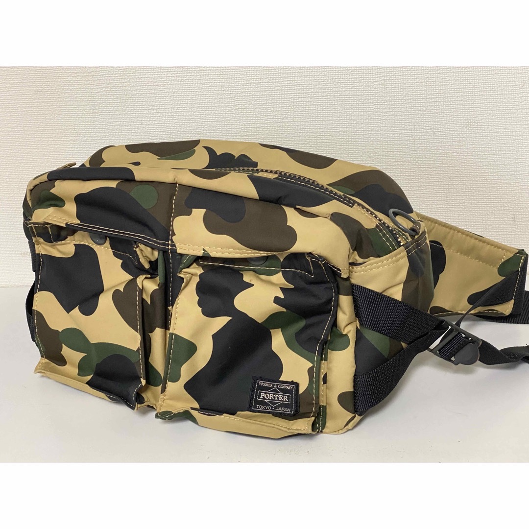 コラボアイテム　PORTER  BAPE   カーキ　ウエストバッグ