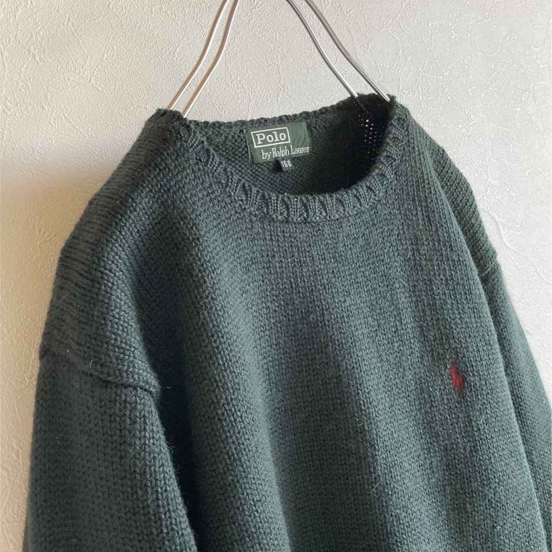 Ralph Lauren - 80s ビンテージ ポロラルフローレン ロゴ刺繍 ウール
