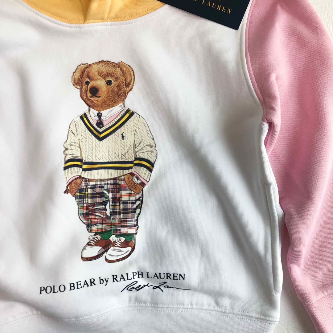 POLO RALPH LAUREN(ポロラルフローレン)のラスト1点◇ラルフローレン ポロベアカラーブロックフリースフーディ 4T/110 キッズ/ベビー/マタニティのキッズ服男の子用(90cm~)(Tシャツ/カットソー)の商品写真