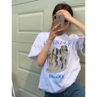 SHEIN 犬グラフィック tシャツ(Tシャツ(半袖/袖なし))