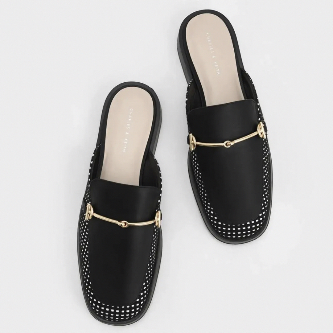 CHARLES&KEITH メタリックアクセント ローファーミュール - ミュール