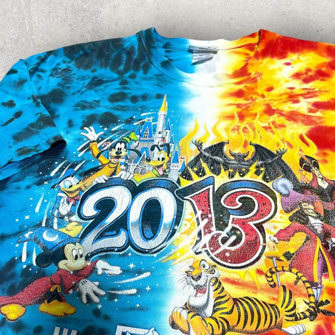 Disney - Disney ディズニー 2013 タイダイ Tシャツ XL 炎 氷の通販 by