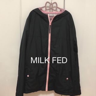 ミルクフェド(MILKFED.)のミルクフェド　ウィンドブレーカー　S 150  ブラック(ジャケット/上着)