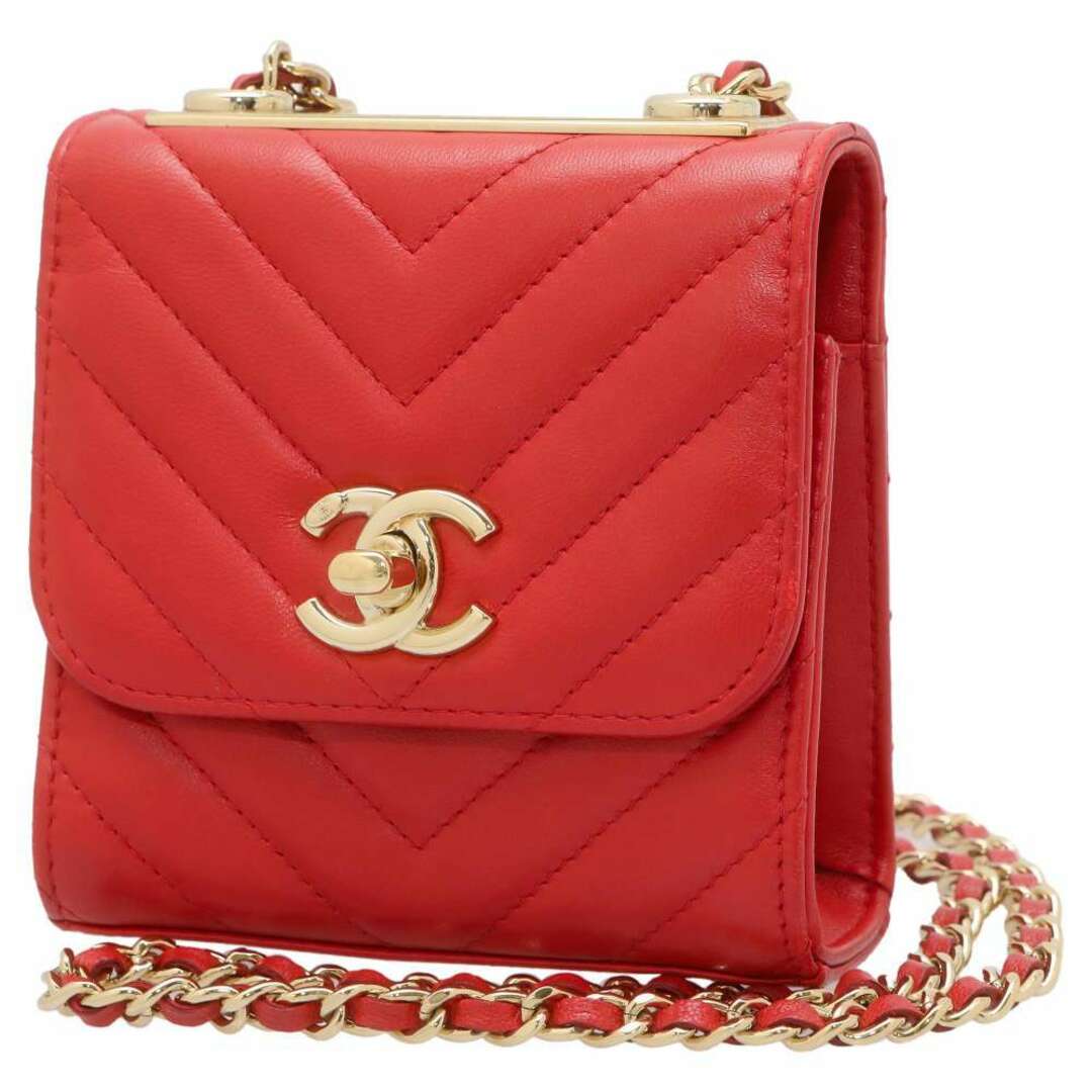シャネル チェーンショルダーバッグ シェブロン ミニトレンディ ココマーク ラムスキン A81633 CHANEL | フリマアプリ ラクマ