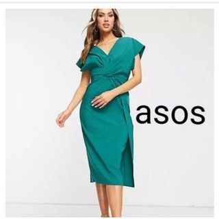 asos - 新品未使用⭐︎Little Mistress サテンミディドレス Sの通販 by 