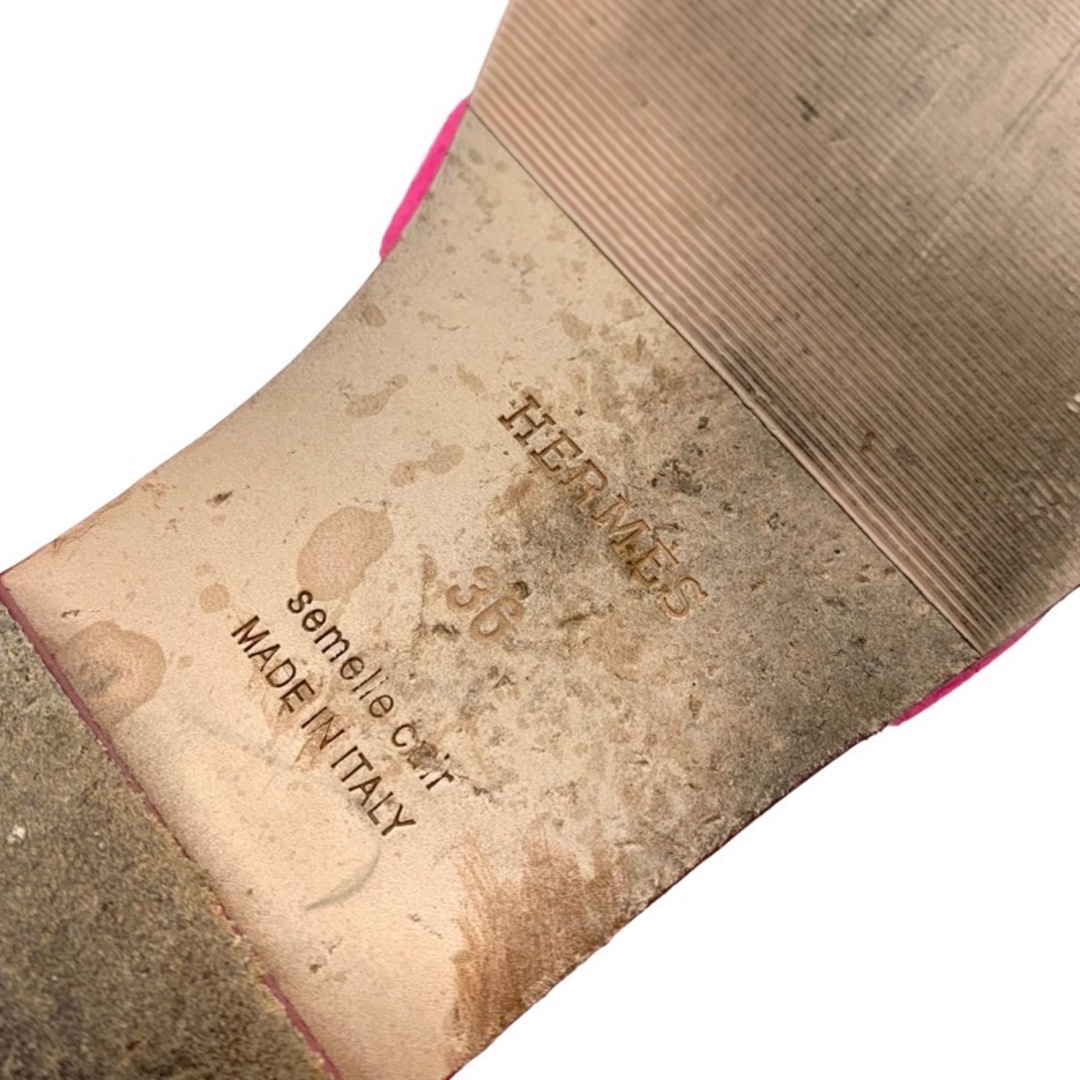 Hermes(エルメス)のエルメス HERMES オラン サンダル スエード ピンク フラットサンダル ミュール 靴 シューズ レディースの靴/シューズ(サンダル)の商品写真