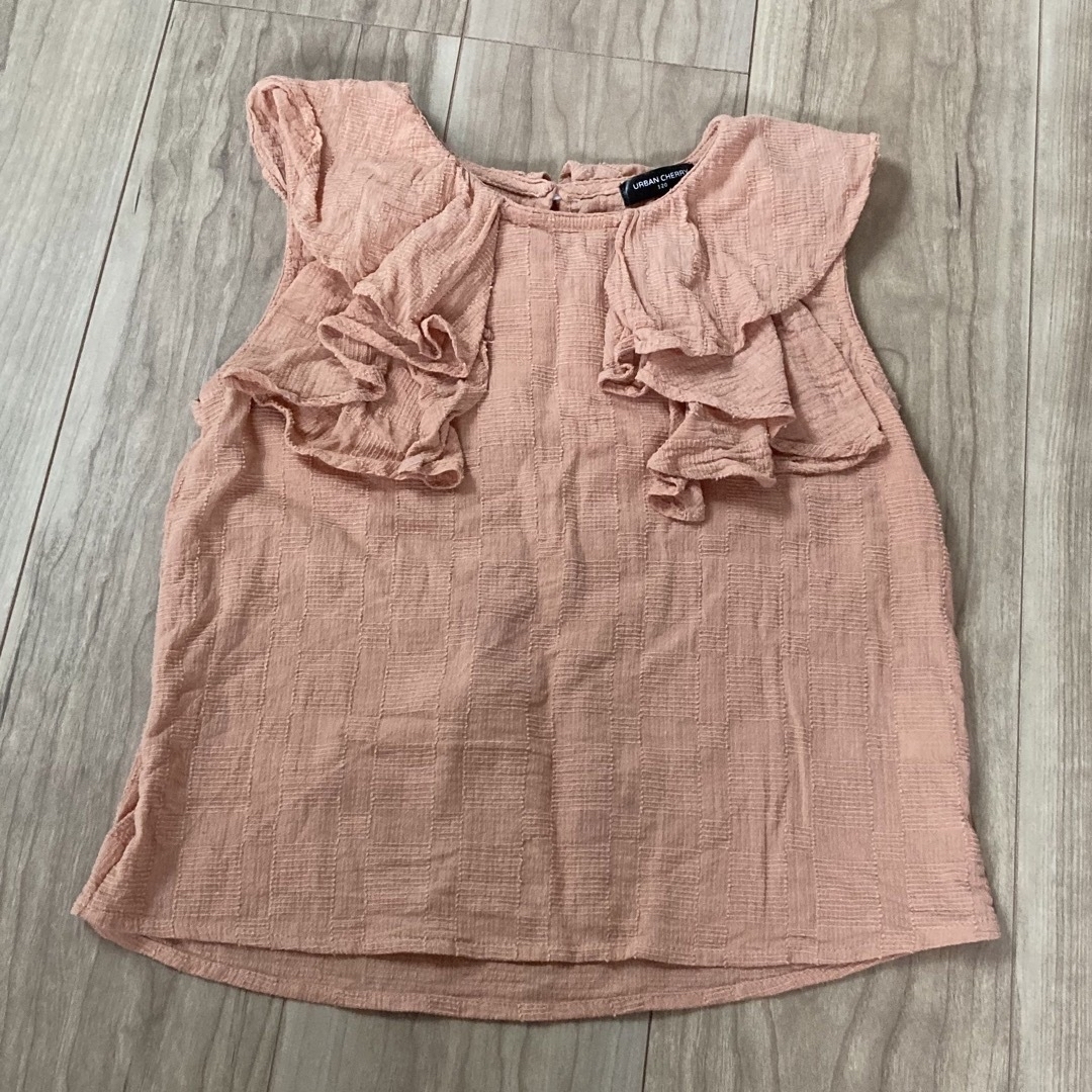 トップス☆２枚☆オレンジ色 キッズ/ベビー/マタニティのキッズ服女の子用(90cm~)(Tシャツ/カットソー)の商品写真