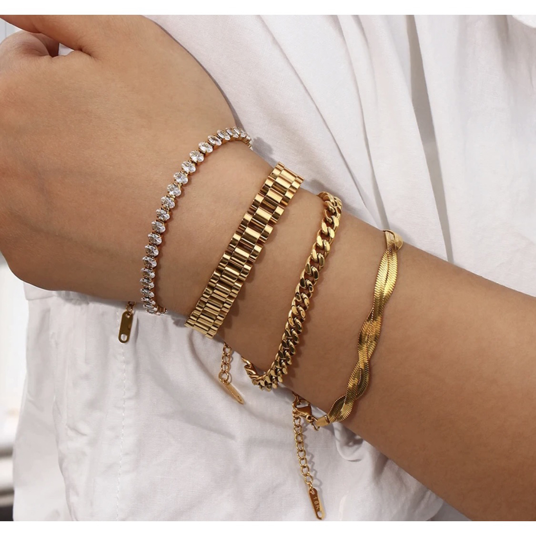 ete(エテ)の【Design gold chain bracelet】#845 18k レディースのアクセサリー(ブレスレット/バングル)の商品写真