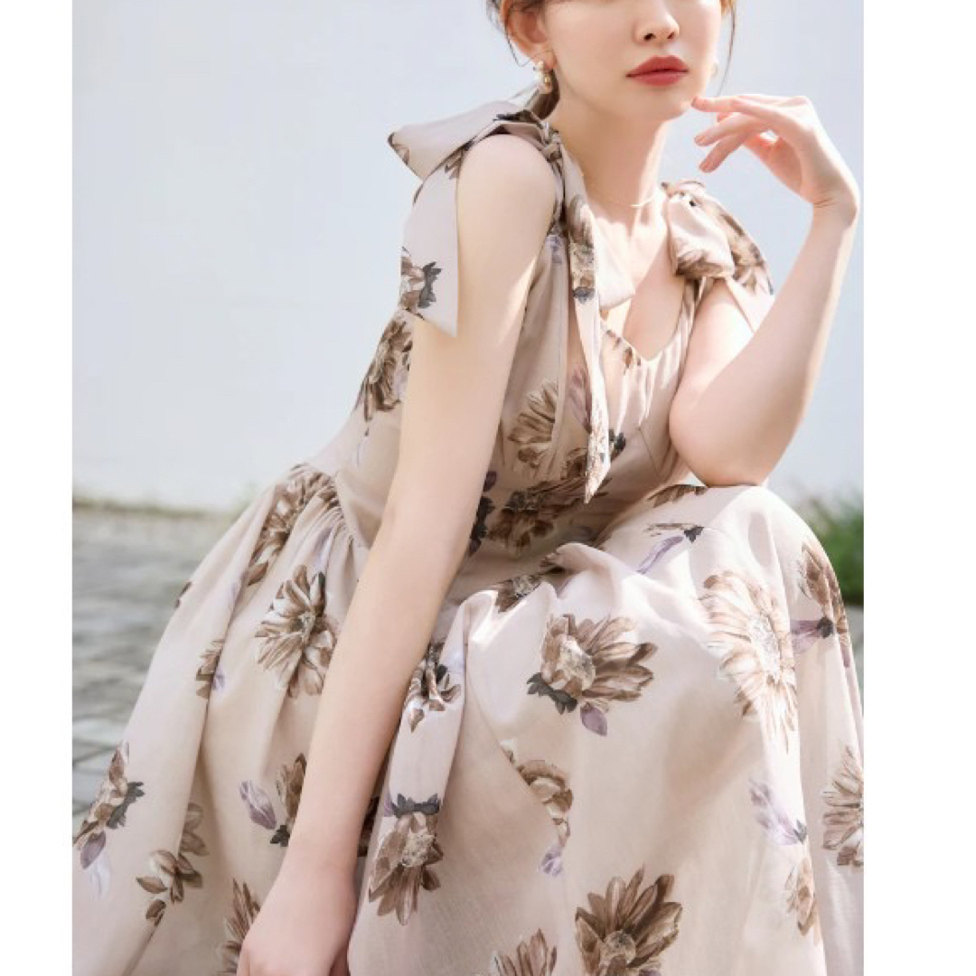 Her lip to - Sunflower-Printed Midi Dressの通販 by