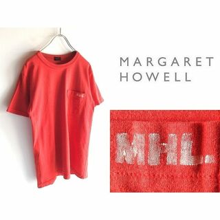 マーガレットハウエル(MARGARET HOWELL)の黒タグビンテージ マーガレットハウエル MHLロゴプリント ポケットTシャツ M(Tシャツ/カットソー(半袖/袖なし))