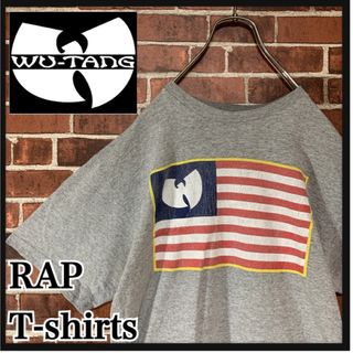 ミュージックティー(MUSIC TEE)の【激レア】WU-TANG ウータン・クラン　星条旗BOXロゴ　ラップTシャツ古着(Tシャツ/カットソー(半袖/袖なし))