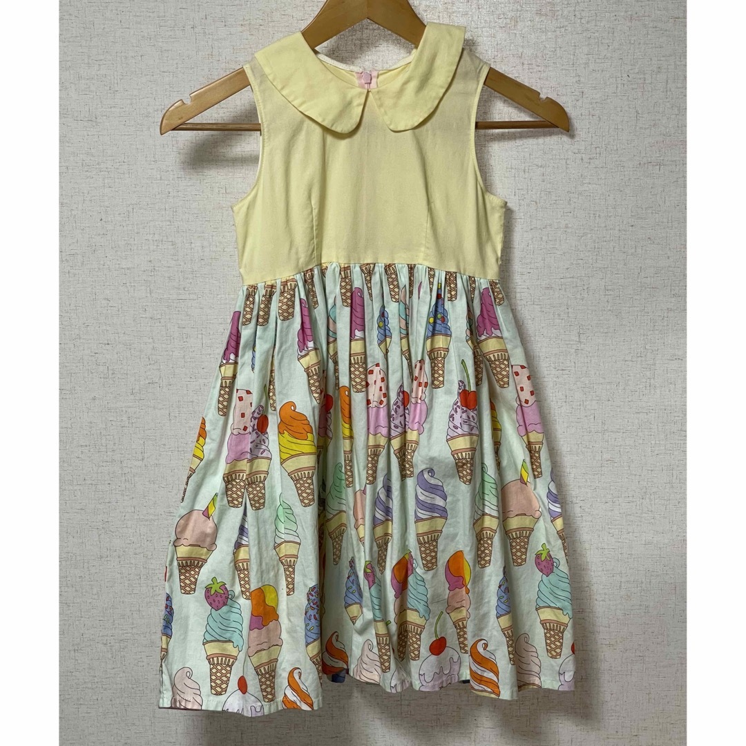 美品  アイスクリーム柄☆ワンピース キッズ/ベビー/マタニティのキッズ服女の子用(90cm~)(ワンピース)の商品写真