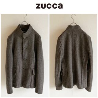 ズッカ(ZUCCa)のzucca 縮絨ウール スタンドカラー ジャケット コート S ブラウングレー(その他)