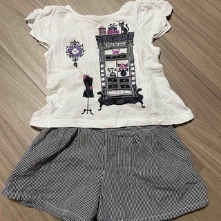 アナスイミニ(ANNA SUI mini)のアナスイミニ 上下2点セット 90 Tシャツ ショーパン(Tシャツ/カットソー)