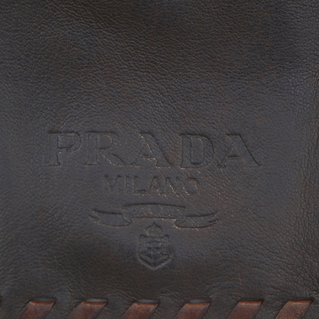 プラダ PRADA ロゴ レザー×ナイロン ショルダーバッグ