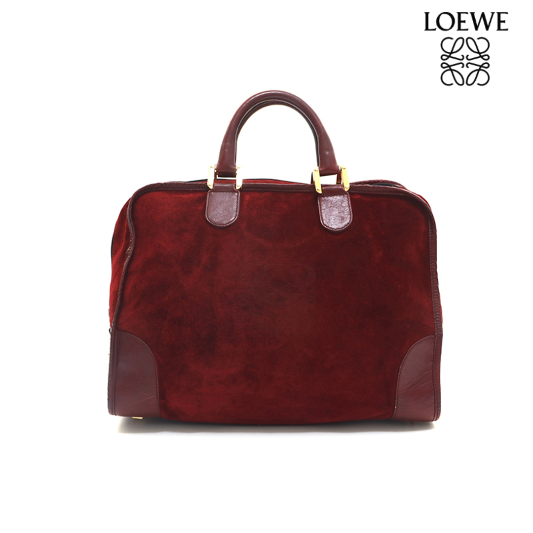 ロエベ LOEWE アマソナ アナグラム スエード×レザー ハンドバッグ